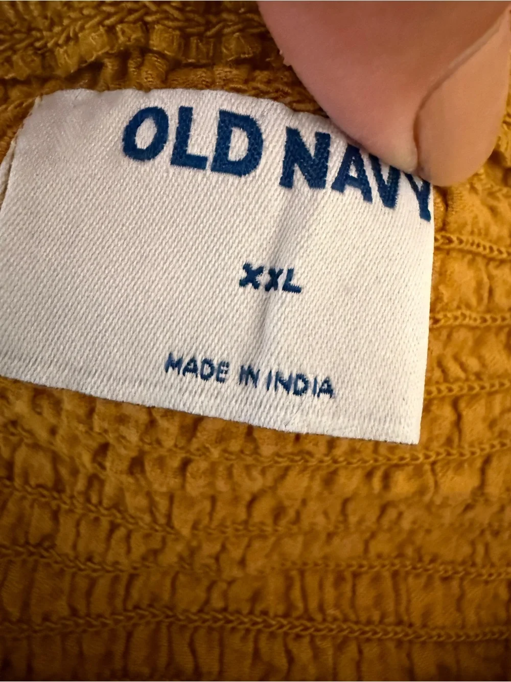 Old Navy Mustard Puff-Sleeve Peasant Top